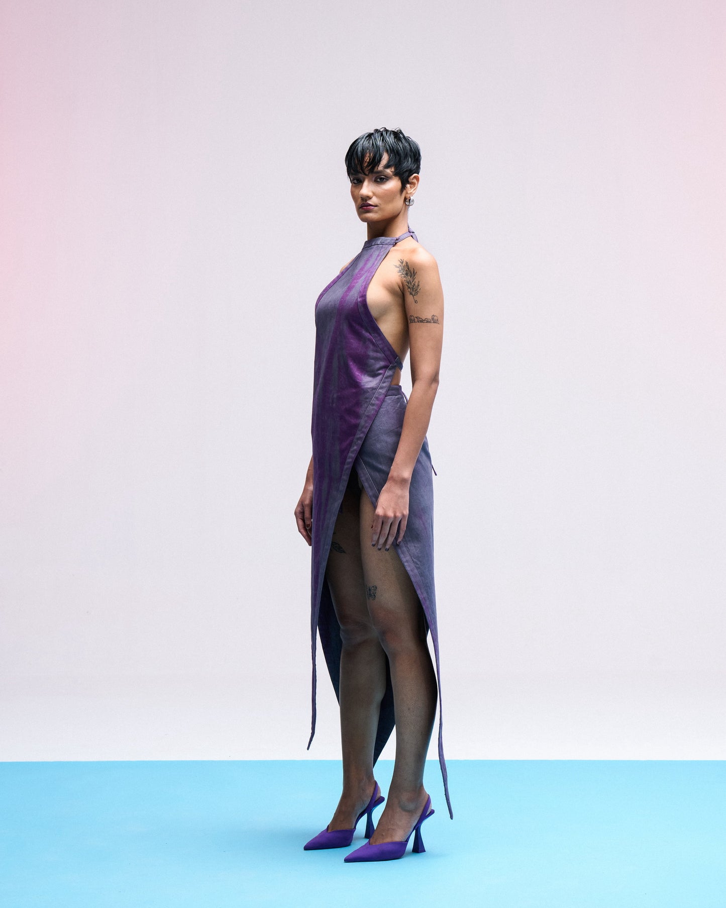 GRUNGE DENIM WRAP DRESS