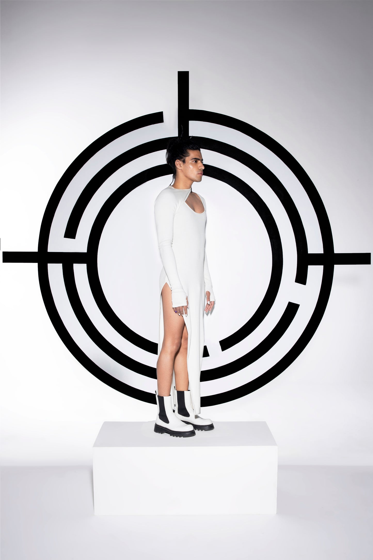 VULGAR SLIT JERSEY DRESS