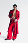 SIGNATURE RED WOOL TRENCH
