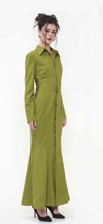 VULGAR 9 TO 5 DRESS [OLIVE GREEN]