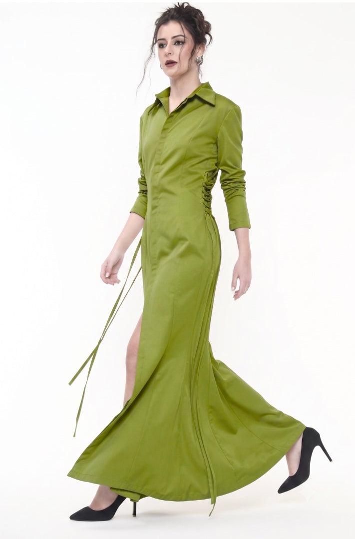 VULGAR 9 TO 5 DRESS [OLIVE GREEN]