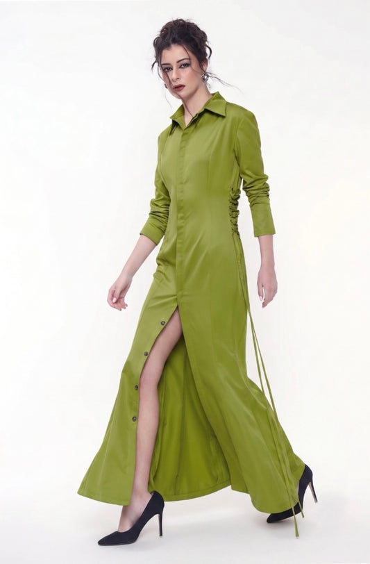 VULGAR 9 TO 5 DRESS [OLIVE GREEN]