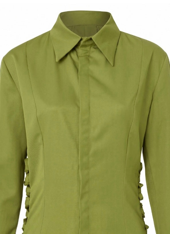 VULGAR 9 TO 5 DRESS [OLIVE GREEN]
