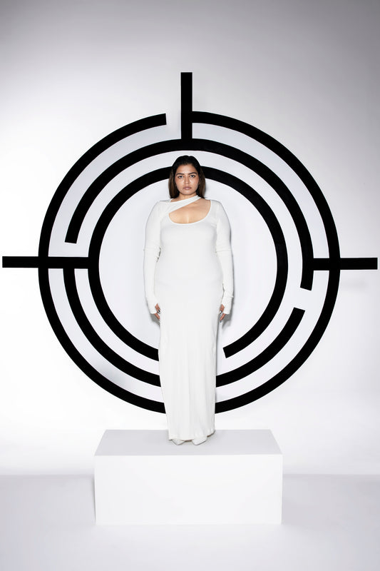 VULGAR SLIT JERSEY DRESS